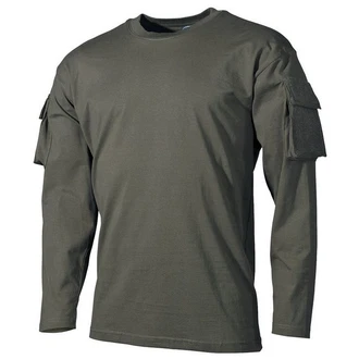 MFH Langarmshirt US Shirt mit Ärmeltaschen oliv MFH Langarmshirt US Shirt mit Ärmeltaschen oliv