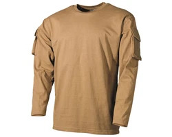 MFH Langarmshirt US Shirt mit Ärmeltaschen coyote tan