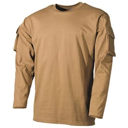 Langarmshirt US Shirt langarm mit rmeltaschen Klettflauschpatches