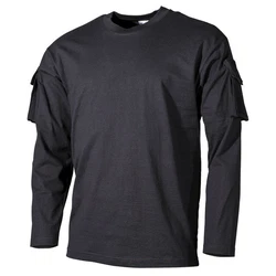 MFH Langarmshirt US Shirt mit Ärmeltaschen Dunkelgrau/Dunkelblau/Grau/Schwarz