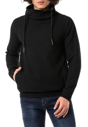 RedBridge Sweatshirt Pullover mit hohem Schalkragen Schwarz
