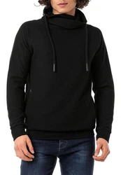 RedBridge Sweatshirt Pullover mit hohem Schalkragen Schwarz