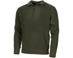 MFH Rundhalspullover Troyer Pullover mit Reißverschluss oliv