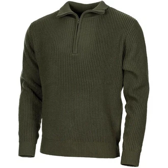 MFH Rundhalspullover Troyer Pullover mit Reißverschluss oliv MFH Rundhalspullover Troyer Pullover mit Reißverschluss oliv