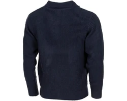 MFH Rundhalspullover Troyer Pullover mit Reißverschluss blau