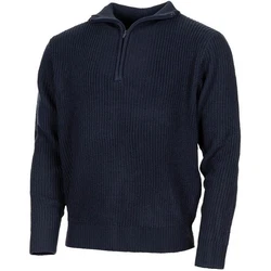 MFH Rundhalspullover Troyer Pullover mit Reißverschluss blau