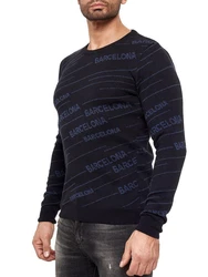 RedBridge Strickpullover Striped Barcelona Dunkelblau/Schwarz/Blau