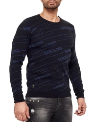 RedBridge Strickpullover Striped Barcelona Dunkelblau/Schwarz/Blau