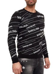 RedBridge Strickpullover Striped Barcelona Schwarz/Grau