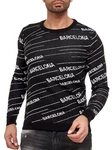 RedBridge Strickpullover Striped Barcelona Schwarz/Grau