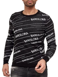 RedBridge Strickpullover Striped Barcelona Schwarz/Grau