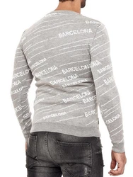 RedBridge Strickpullover Striped Barcelona Grau/Hellgrau/Dunkelgrau/Blau