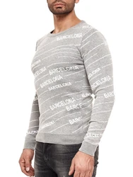 RedBridge Strickpullover Striped Barcelona Grau/Hellgrau/Dunkelgrau/Blau