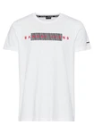 Bruno Banani Rundhalsshirt schmal geschnitten mit Print Weiß/Creme/Rot/Gelb