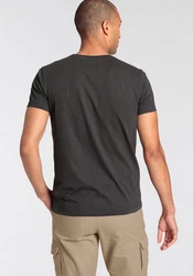 Bruno Banani Rundhalsshirt schmal geschnitten mit Print Dunkelgrau/Grau/Schwarz/Dunkelrot