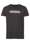 Bruno Banani Rundhalsshirt schmal geschnitten mit Print Dunkelgrau/Grau/Schwarz/Dunkelrot