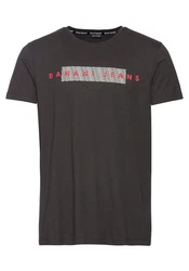 Bruno Banani Rundhalsshirt schmal geschnitten mit Print Dunkelgrau/Grau/Schwarz/Dunkelrot