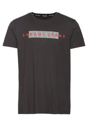 Rundhalsshirt schmal geschnitten, mit lssigem Print, Rundhals, casualer Stil
