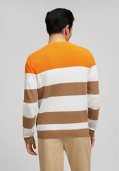 HECHTER PARIS Strickpullover im Colour-Blocking-Design Orange/Braun/Mischfarben