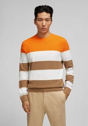 HECHTER PARIS Strickpullover im Colour-Blocking-Design Orange/Braun/Mischfarben