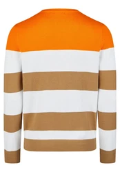 HECHTER PARIS Strickpullover im Colour-Blocking-Design Orange/Braun/Mischfarben