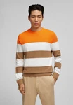 HECHTER PARIS Strickpullover im Colour-Blocking-Design Orange/Braun/Mischfarben