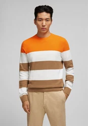 HECHTER PARIS Strickpullover im Colour-Blocking-Design Orange/Braun/Mischfarben