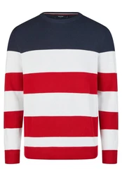 HECHTER PARIS Strickpullover im Colour-Blocking-Design Hellblau/Mischfarben/Rot/Weiß/Dunkelblau