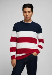 Strickpullover im modischen Colour-Blocking-Design