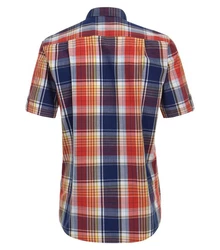 Redmond Kurzarmhemd Rot/Mischfarben/Hellblau