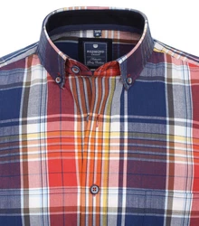 Redmond Kurzarmhemd Rot/Mischfarben/Hellblau