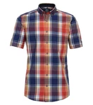 Redmond Kurzarmhemd Rot/Mischfarben/Hellblau