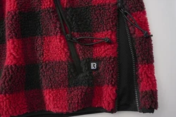 Brandit Teddyfleece Pullover Worker rot/schwarz