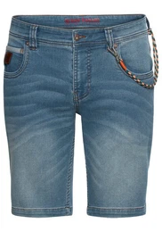 Jeansshorts (Set, 2-tlg., mit Band) bequemer Sitz, gerade Beinform, mit praktischen Taschen