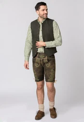 Stockerpoint Trachtenweste Devito Dunkelgrün/Khaki/Grau