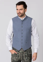 Stockerpoint Trachtenweste Devito Blau/Grau/Hellblau