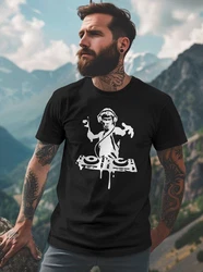 Neverless Print-Shirt Herren T-Shirt Techno DJ Bruce Lee Parodie 