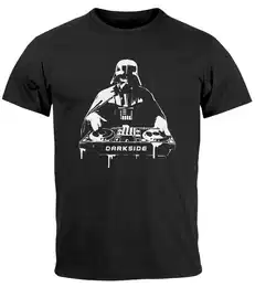 Print-Shirt Herren T-Shirt Techno DJ Parodie Printshirt Aufschrift Darkside mit Print