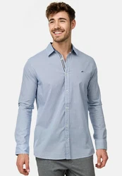 Indicode Langarmhemd INSamwell Hellblau/Grau/Blau