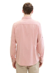 TOM TAILOR Langarmshirt Langarmhemd T-Shirt Rosa/Beige/Khaki