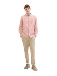TOM TAILOR Langarmshirt Langarmhemd T-Shirt Rosa/Beige/Khaki