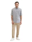 TOM TAILOR Langarmshirt Langarmhemd T-Shirt Khaki/Grau/Beige