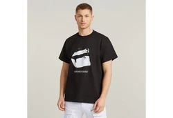G-STAR T-Shirt Water Burger Loose Schwarz
