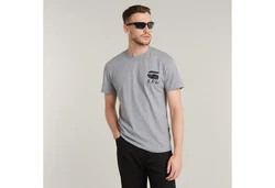 G-STAR T-Shirt Burger Back Print Grau/Hellgrau/Dunkelgrau