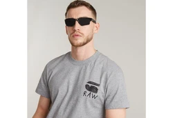 G-STAR T-Shirt Burger Back Print Grau/Hellgrau/Dunkelgrau