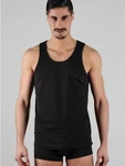 Albero Natur Herren Tanktop (2er Pack) Schwarz