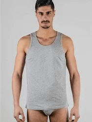Albero Natur Herren Tanktop (2er Pack) Hellgrau/Grau