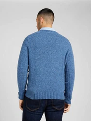 FYNCH-HATTON Rundhalspullover Pullover - Casual Fit blau/weiß