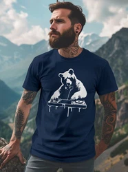 Neverless Print-Shirt Herren T-Shirt Br als Techno DJ Rave Festival Outfit Braun/Dunkelblau/Blau