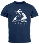 Neverless Print-Shirt Herren T-Shirt Br als Techno DJ Rave Festival Outfit Braun/Dunkelblau/Blau